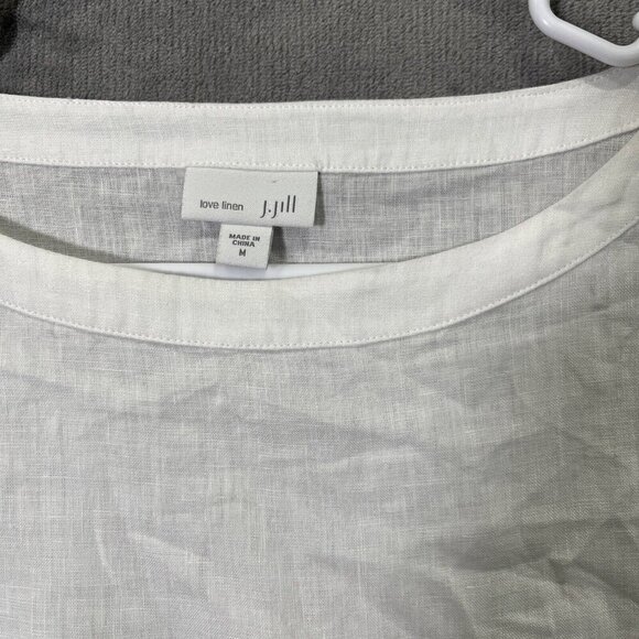 J. Jill Womens Love Linen Colorblock Tunic Top Size M Boatneck Lagenlook Boxy - Picture 2 of 7